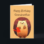 Carte Grand-mère aimante Anniversaire Cute Hedgehog Anim<br><div class="desc">Joyeux anniversaire à ma grand-mère aimante avec un mignon petit hérisson de jardin avec un bouquet de fleurs et une canette d'arrosage.  Grande carte d'anniversaire pour tous ceux qui aiment Hedgehogs</div>