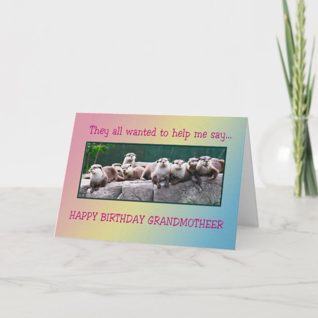 Carte Grand-mère Anniversaire avec la loutre (Devant)