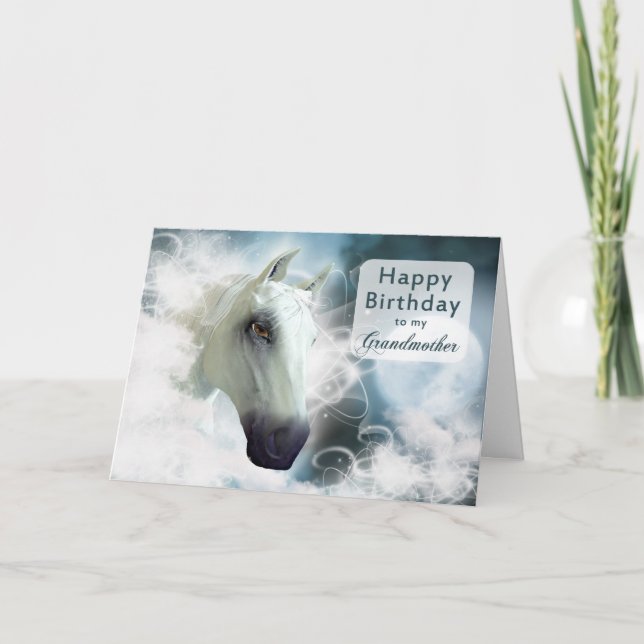 Carte Grand-mère anniversaire, esprit arabe Cheval (Devant)