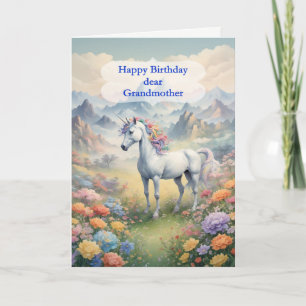Carte Grand-mère Anniversaire Unicorn