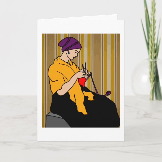 Carte Grand-Mère Au Crochet Du Hobby Du Tricot (Devant)