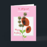 Carte Grand-mère Birthday<br><div class="desc">A very pretty floral card with an illustration of wild red poppies on a pink and white background, a lovely choice for a nature lover. Shown here as grandmother and happy birthday but all is editable so you can change it to suit d'occasion and any person, recherche as daughter, mother,...</div>