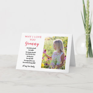 Carte Grand-mère cadeau photo toutes les raisons que vou