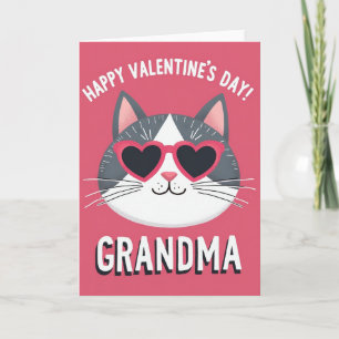 Carte Grand-mère Chat au Cœur