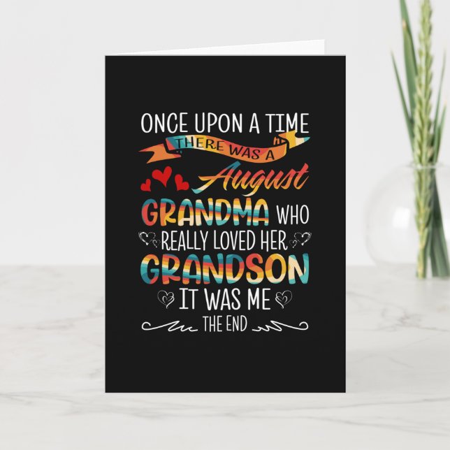 Carte Grand-mère d'août qui aimait vraiment ses petits-f (Devant)