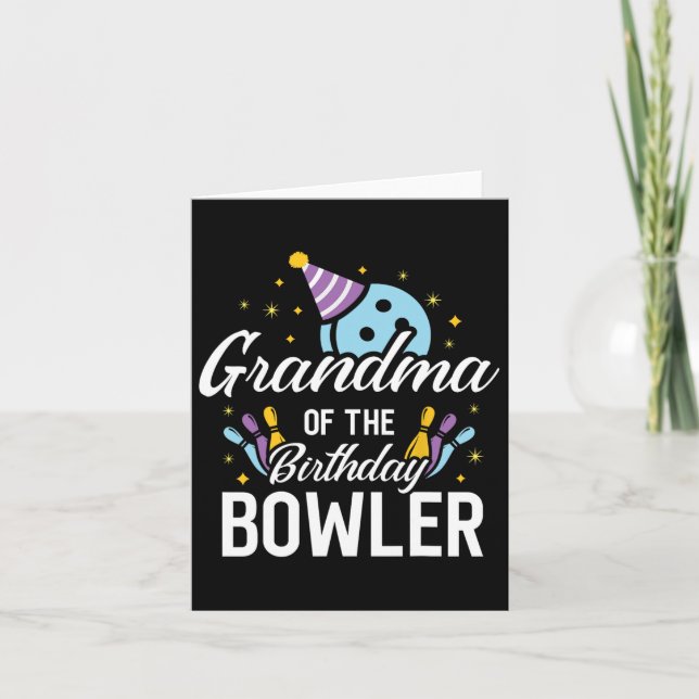 Carte Grand-Mère De L'Anniversaire Bowler Bowling Party  (Devant)