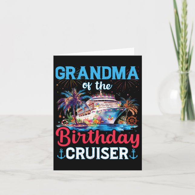 Carte Grand-Mère De L'Anniversaire Cruiser Funny Cruise  (Devant)