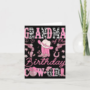 Carte Grand-Mère De L'Anniversaire Vache Rose Rodeo West