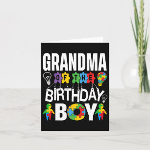Carte Grand-Mère De L'Autisme Du Garçon D'Anniversaire