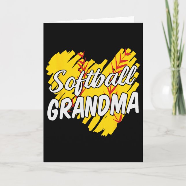 Carte Grand-mère de softball conceptions de softball pou (Devant)