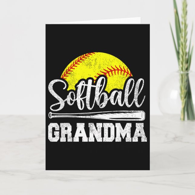 Carte Grand-mère de softball Joueuse de softball Cadeau  (Devant)