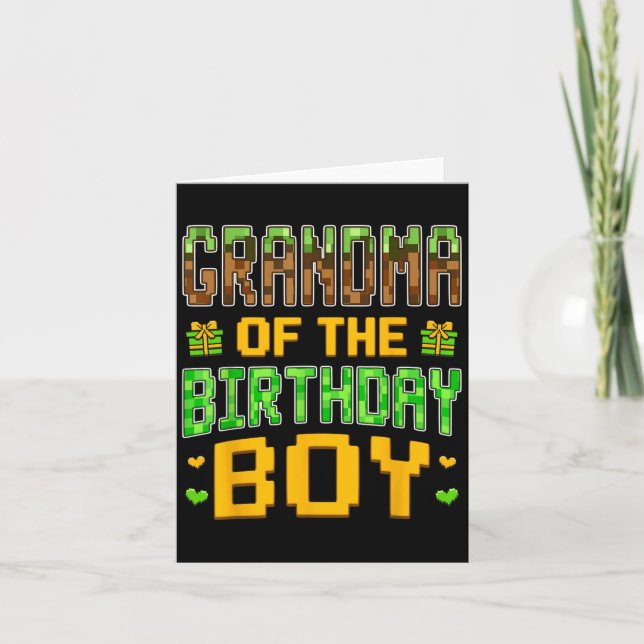 Carte Grand-mère de The Birthday Boy Video Gamer Birthda (Devant)