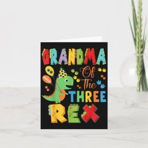 Carte Grand-mère des trois Rex 3e anniversaire garçon Di
