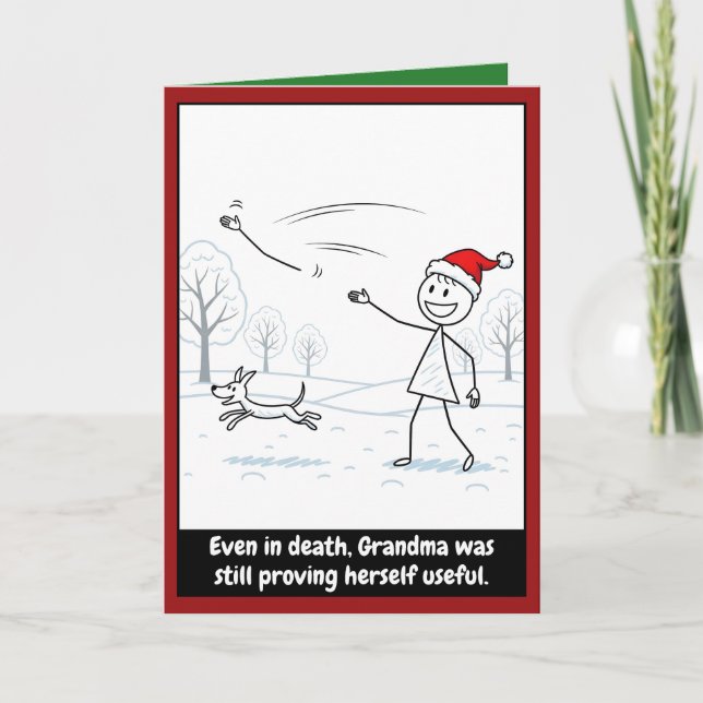 Carte Grand-mère drôle de Noël (Devant)