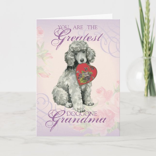 Carte Grand-mère du coeur de caniche (Devant)