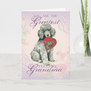 Carte Grand-mère du coeur de caniche