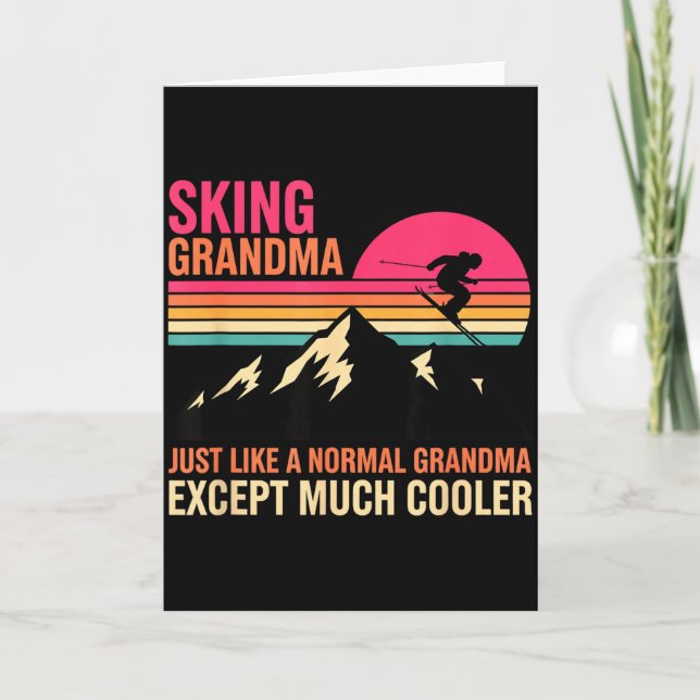 Carte Grand-mère faisant du ski comme une grand-mère nor (Devant)