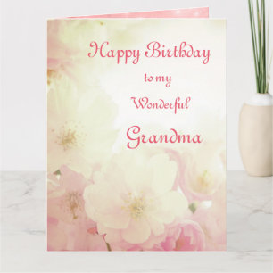 Carte Grand-mère Floral Joyeux anniversaire