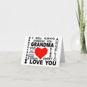 Carte Grand-mère, je t'aime