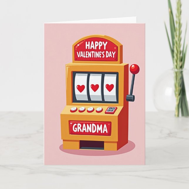 Carte Grand-Mère Motif Cœurs (Devant)