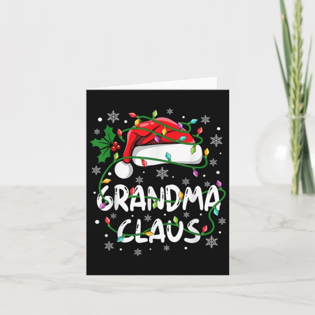Carte Grand-mère Père Noël Famille Escouade de Noël Ma (Devant)