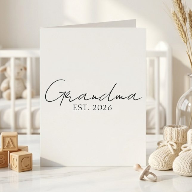 Carte Grand-mère rouge lettre minimale année Est (Créateur téléchargé)