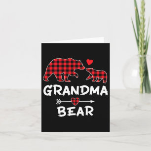 Carte Grand-mère rouge Ours Noël drôle Famille Noël