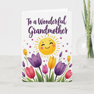 Carte Grand-mère Soleil Et Fleurs