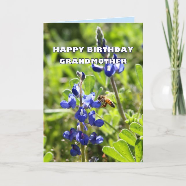 Carte Grand-mère Texas Bluebonnet Joyeux anniversaire (Devant)