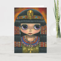 Grand oeil Cléopâtre avec le casque et l'Ankh de