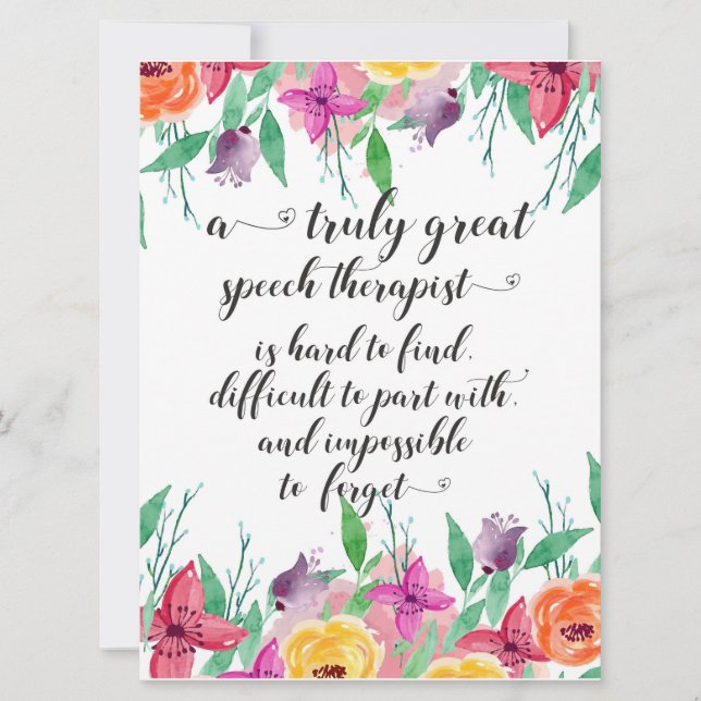 Carte Grand orthophoniste de l'école merci cadeau SLP (Devant)