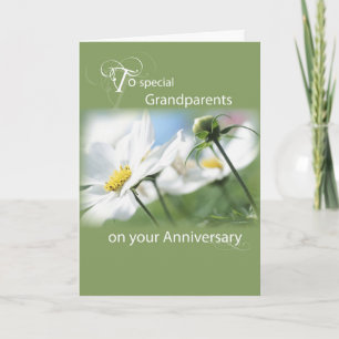 Carte Grand-parents Anniversaire Fleurs blanches