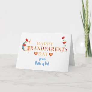 Carte Grand-parents Day de nous deux avec des pavots rou