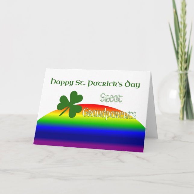 Carte Grand-parents heureux Saint Patrick's Day (Devant)