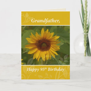 Carte Grand-père 95e anniversaire avec tournesol