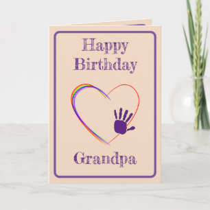 Carte Grand-père Anniversaire avec Merci Coeur et Emprei