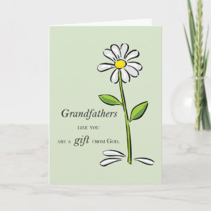 Carte Grand-père Cadeau de Dieu Daisy Religieux
