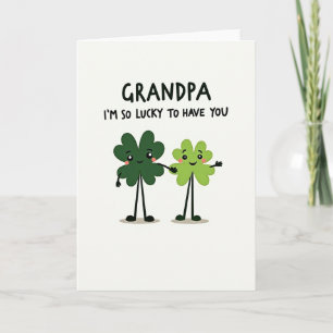 Carte Grand-père Chanceux Je T'Aime