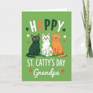 Carte Grand-Père Chats à Points