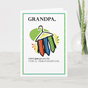Carte Grand-père, Cravates de Fêtes des pères humoristiq