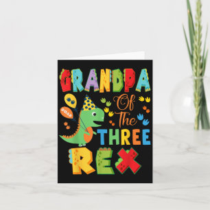 Carte Grand-Père Des Trois Rex 3e Anniversaire Dinosaur