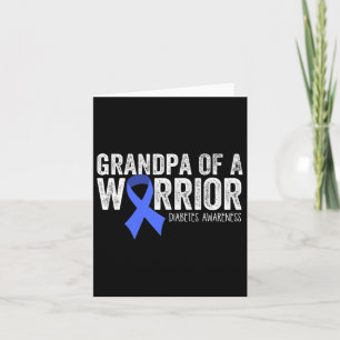 Carte Grand-Père D'Un Guerrier T1D Diabétique Bleu Ribbo