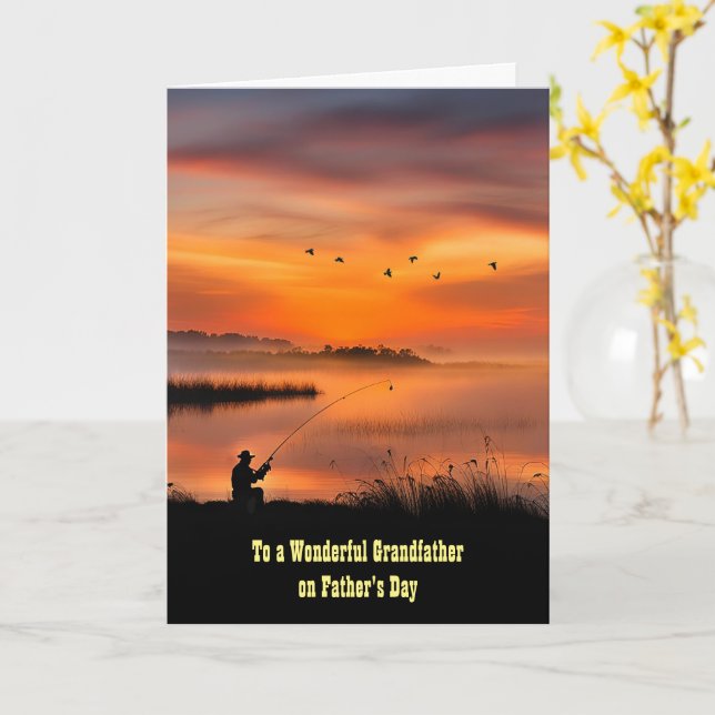 Carte Grand-père Grand-père Bonne Fête des pères Pêche (Fleur jaune)
