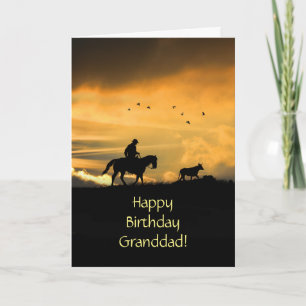 Carte Grand-père Joyeux Anniversaire Pays Western Cowboy