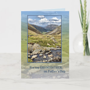 Carte Grand-père le jour de la fête des pères, paysage d
