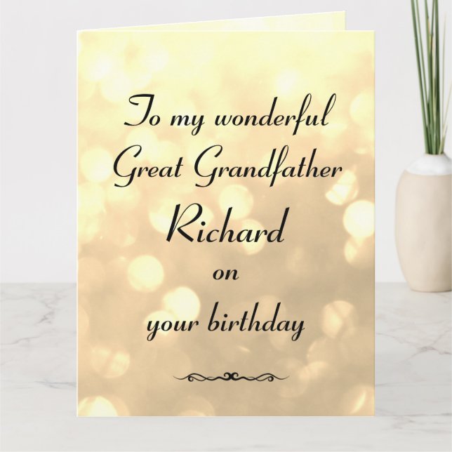 Carte Grand-père personnalisé Anniversaire (Devant)