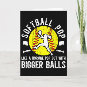 Carte Grand-père pop de softball drôle pop d'un joueur d