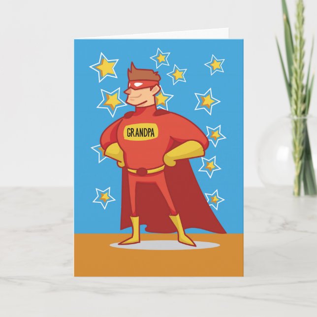 Carte Grand-père Superhero sur la Fête des pères (Devant)