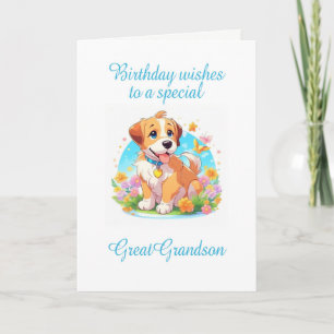 Carte Grand-petit-fils Anniversaire Chien chiot
