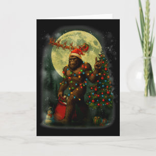 Carte Grand Pied Rock On Père Noël Bonhomme de Neige Arb